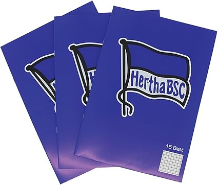 Hertha Bsc Berlin Schreibheft Heft 3er Set Plus Gratis Lesezeichen I Love Berlin Amazon De Sport Freizeit
