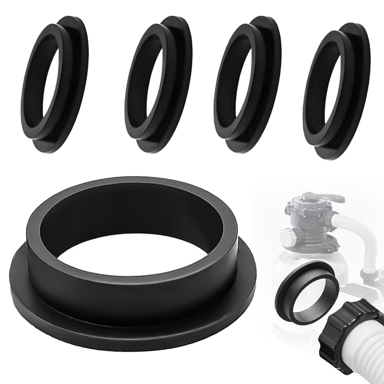 VZU Pack of 5 sealing rings for Intex pool, pool O-rings, replacement part for Intex, rubber sealing rings, washers, spare parts for sand filter pumps 26323CA, 26323EH, 26331CA, 26331EH, 26337EH
