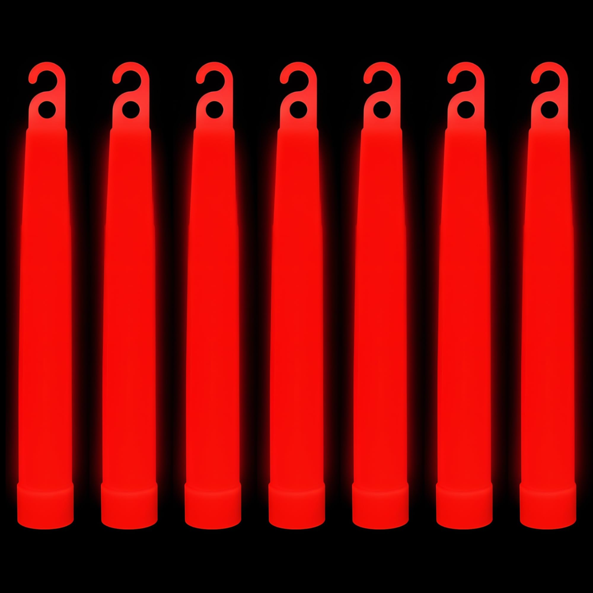 Trimming Shop 6 inch Glow Sticks Lanyard Premium Ultra Bright Glow in the Dark Rod Mega Party Pack of 25 (Red) for New Year’s Eve, Graduation Party, Camping — image 1