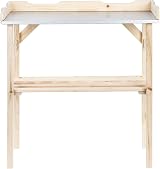 Unibos Wooden Potting Table with Zinc Top & Shelf, 82x78cm Garden Bench view 7