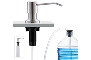 CREA Dish Soap Dispenser for Kitchen Sink, Built-in Countertop Set with 39" Tube & 17oz Bottle, Stainless Steel Pump