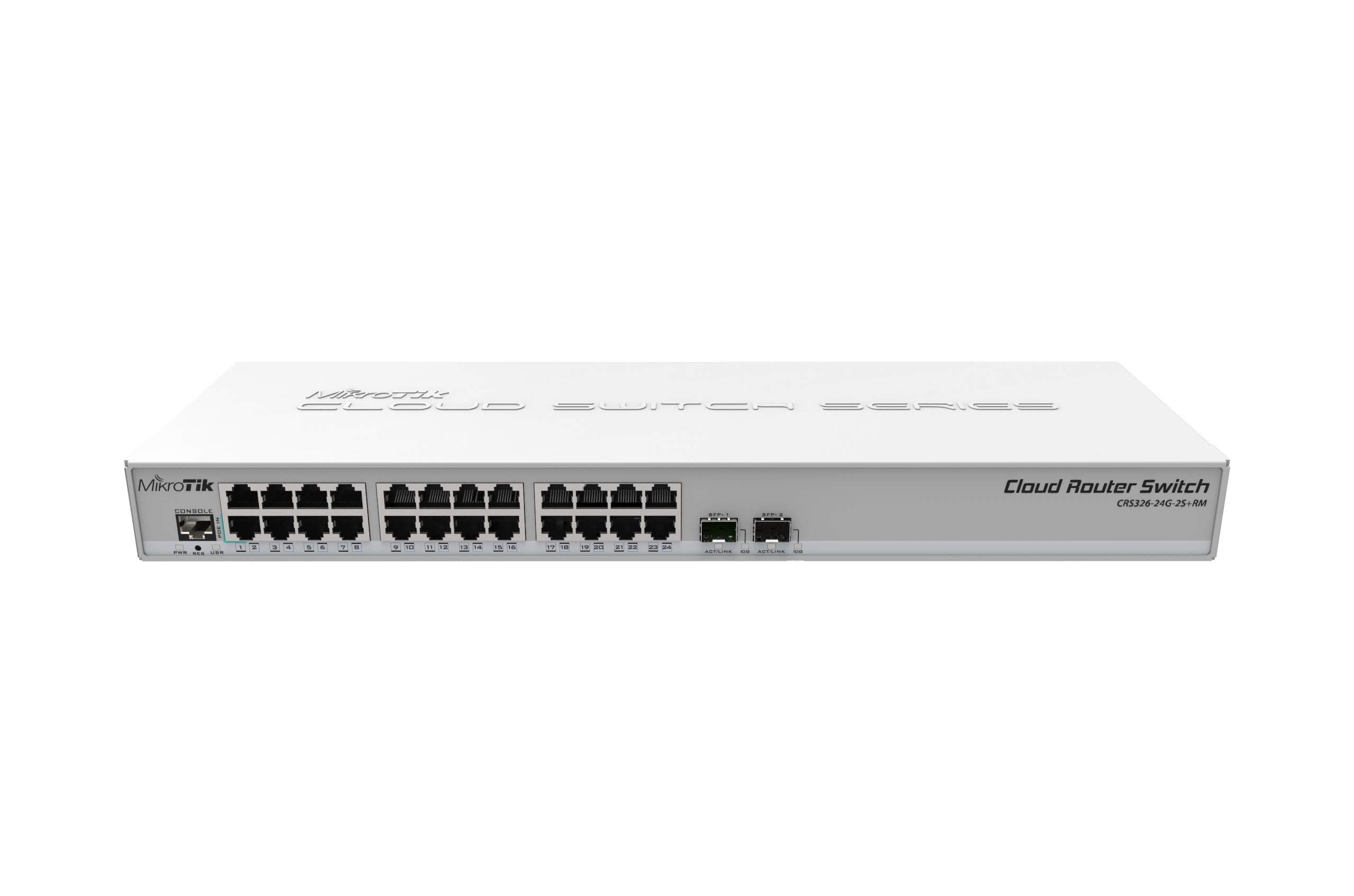 Mikrotik CRS326-24G-2S+RM 24 Port Gigabit Ethernet Switch with 2 SFP+ Ports, Dual Boot RouterOS/SwOS, Managed, Metal Case, Compatible with Desktop/Laptop/Printer