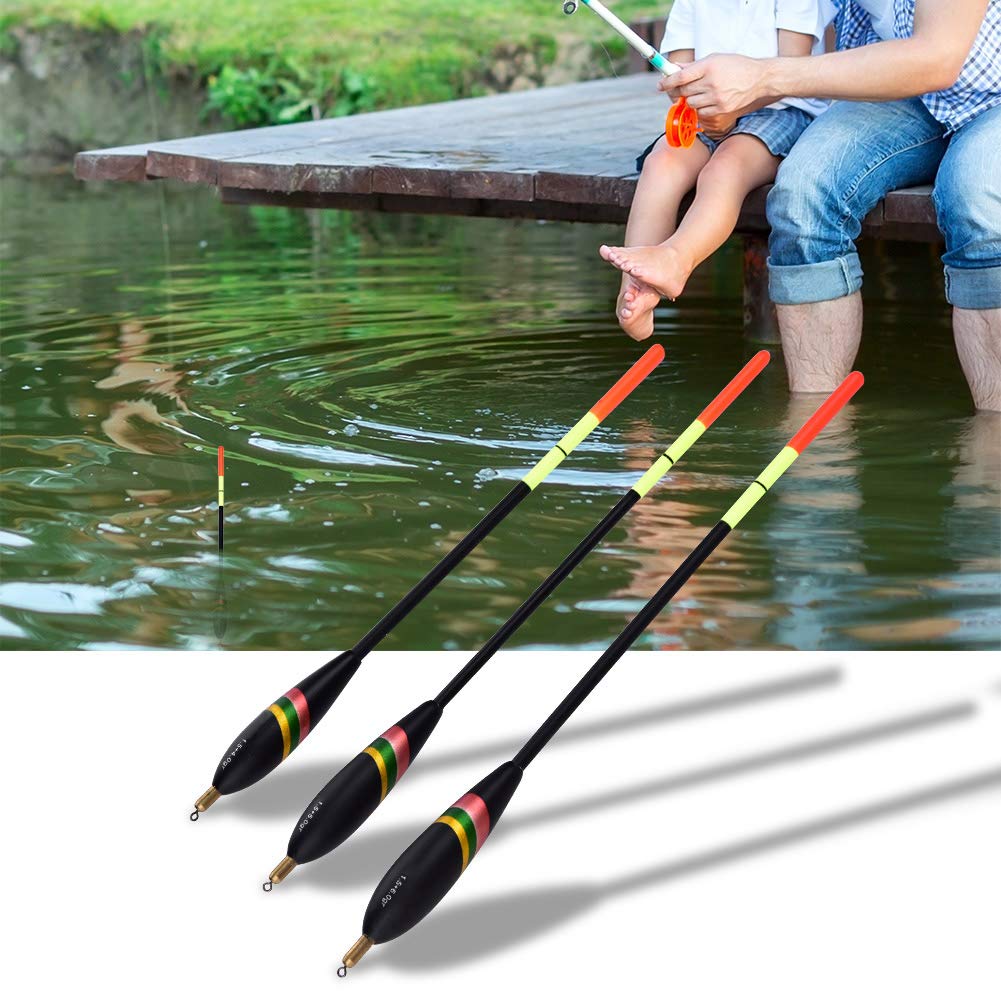 Jadeshay Fishing Floats,3 Pieces Bobbers Set Tackle Accessories Loaded Waggler Floats 1.5+6g 1.5+5g 1.5+4g for Transmitting Fish-bite Signals or Indicate the Bait Position in Fishing Summer or Winter