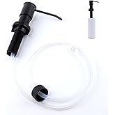 Sink Soap Dispenser Pump Black Built in Kitchen Counter Dish Soap Dispenser with 41" Extension Tube/17 Oz Bottle for Bathroom Under Sink Hand Soap Lotion Pump