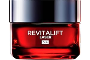 L'Oreal Paris Revitalift Laser Crema de Día Triple Acción Anti-Edad, Corrige Arrugas, Da Firmeza, Luminosidad y Unifica el Tono, Con Tecnología Tri-Péptidos Vitamina C y Pro-Retinol, 50ml.