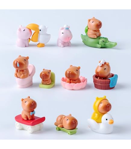 13 Figurines Mini Capybara En Résine – Décoration Pour Gâteau, Bonsaï, Micro-paysage Et Jardin Miniature