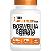 BulkSupplements.com Boswellia Serrata Extract Capsules - Boswellia Serrata Capsules - Boswellia Serrata Supplement, Gluten Free, 1 Capsule per Serving, 240 Veg Capsules (Pack of 1)