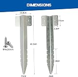 AMLOOPH Railway Sleeper Brackets 4 Pack Heavy Duty Garden Edging Stakes view 3
