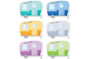 Creative Teaching Press Woodland Friends Vintage Trailers 6" Designer Cut-Outs (36 Per Pack) Accent for Calendars, Bulletin Boards, Rooms, Hallways, Learning Spaces and Other Classrooms Displays