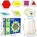 Lewo Wooden Pattern Blocks Montessori Tangrams Toys for Kids Ages 4-8 Educational Kindergarten Shape Puzzles with 24 Design Cards