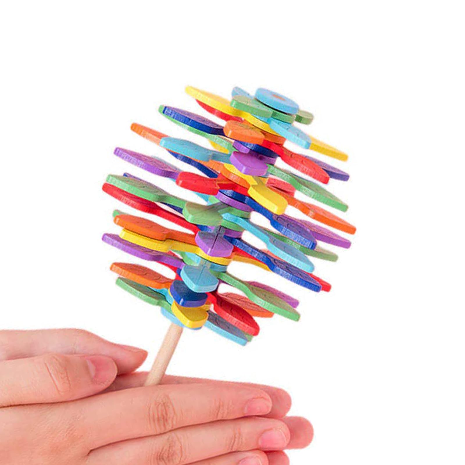 ieron Wooden Spin Lollipop Fidget Toys, Colorful Rainbow Tree Sensory Educational Toy Gifts for 3 4 5 +Year Old Kids | Anxiety Stress Relief Office Home Novelty Gadgets for Adults