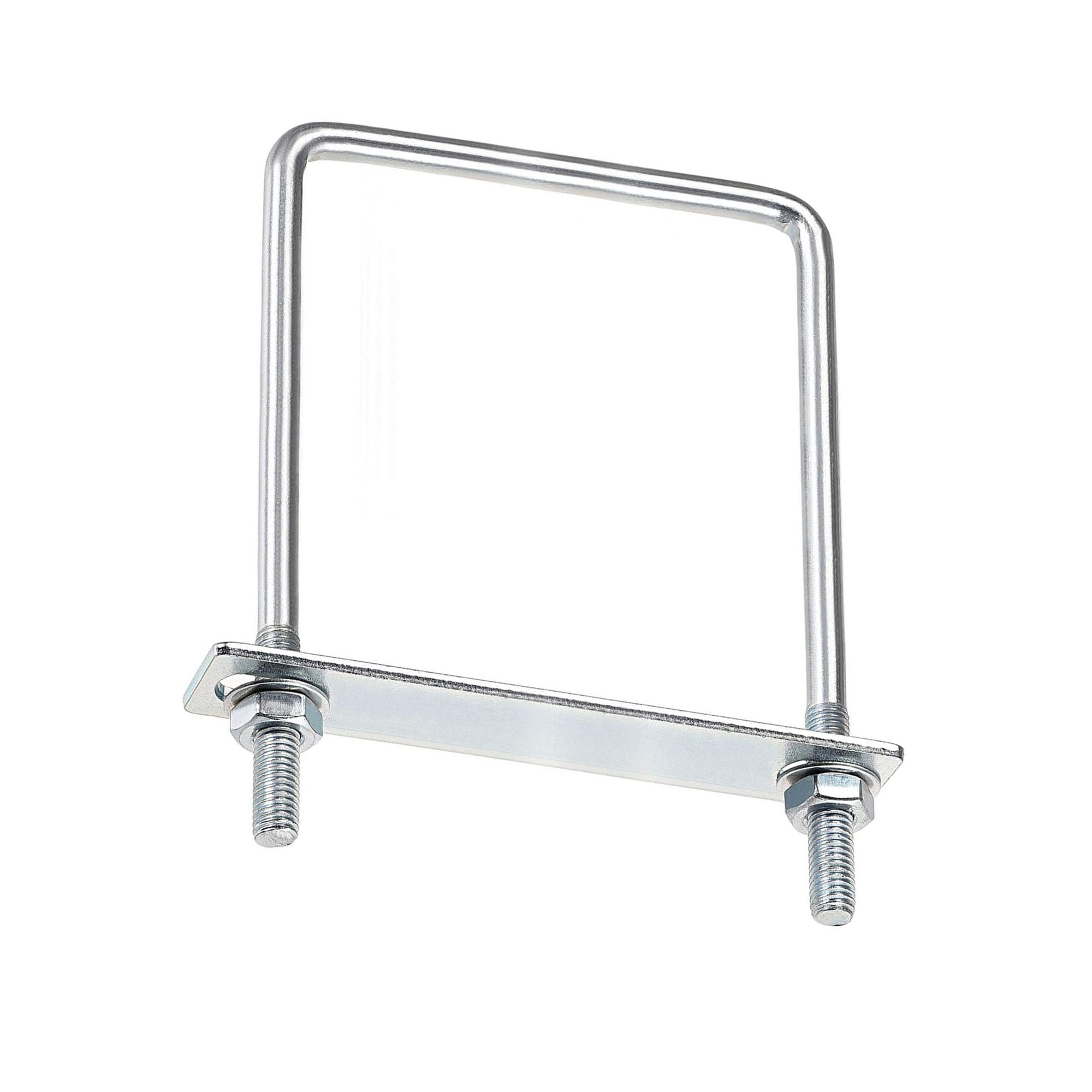 MACHSWON Square U-Bolt,1 Set Carton Steel M8 U Bolts 100mm(3-1/2") Inner Width 150mm Length with Nuts and Frame Plate for Automobiles Boat Trailer