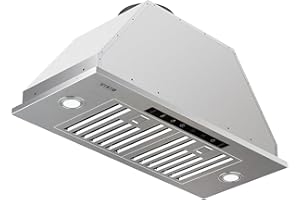 VIKIO HOME Range Hood Insert 30 Inch, 980 CFM Built-in Kitchen Vent Hood, Ducted/Ductless Convertible, Stainless Steel Range Hood with Gesture & Touch Control, Kitchen Hoods for Over Stove