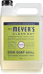 MRS. MEYER'S CLEAN DAY Liquid Dish Soap Refill, Lemon Verbena (48 Fl Oz (Pack of 1))