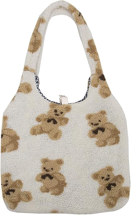 fuzzy lamb tote bag