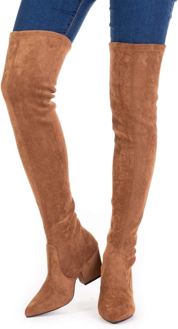  | N.N.G Women Boots Winter Over Knee Long Boots Fashion Boots Heels Autumn Quality Suede Comfort Square Heels US Size | Over-the-Knee