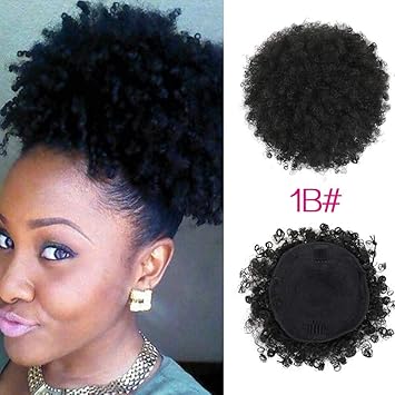 Amazon Com Synthetic Curly Hair Ponytail African American Short