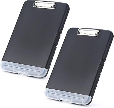 ZCZN 2 Pack Plastic Clipboard with Storage A4 Clipboard Folder with Pen Holder