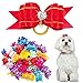 Didog Christmas Colorful Multi-Pattern Pet Cat Dog Hair Bows,Classic Topknot Dog Grooming Accessories 50 Pcs for Groomer Using