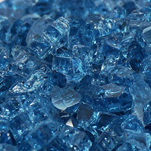 Pacific Blue / Blue Lagoon "Fire Glass" - 1/4 Inch - 10 Pounds - Designed for Fire Pits and Fireplaces