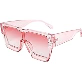 KENBO Oversized Sunglasses for Women Men Trendy Square Sun Glasses One Piece Lens Big Sunglasses