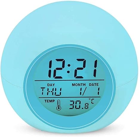 Amazon Co Jp Lypumso 目覚まし時計 アラーム デジタル Led７色バックライト スヌーズ機能付き 大音量 カレンダー付 気温表示 日本語説明書 設定簡単 ホーム キッチン