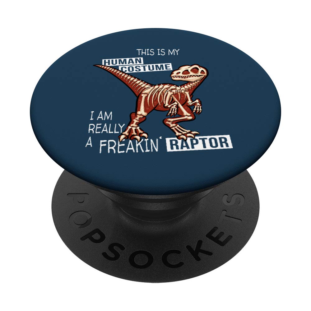 Human Costume Dino Halloween Freakin Velociraptor Skeleton PopSockets Swappable PopGrip