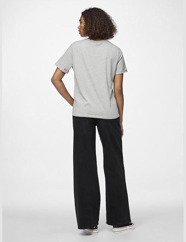 Pcria SS Fold Up Tee Noos, T-Shirt Donna, Grigio (Light Grey Melange Light Melange), 40 (Taglia Produttore: X-Small)