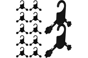 FONDOTIN 20pcs Small Pet Clothes Hangers Rack for Dogs and Cats, Puppy Coat and Outfit Organizer, Black