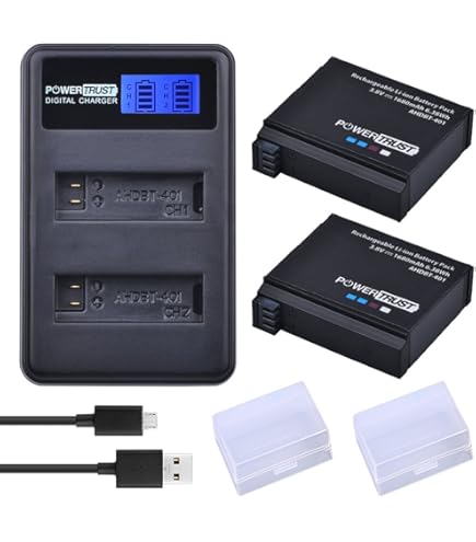 DuraPro 4 x 1680 mAh accu LCD Dual USB-oplader voor GoPro 4 accu GoPro Hero 4 AHDBT-401 camera's