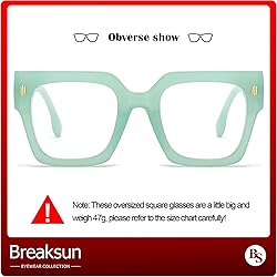 Breaksun Fashion Oversized Blue Light Blocking
