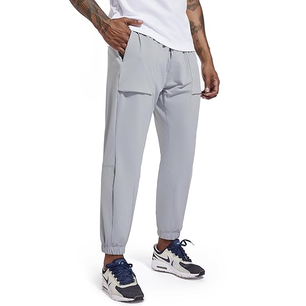 FREESUAL MEN’S CASUAL PANTS LIGHTWEIGHT QUICK DRY HIKING RUNNING WORKOUT OUTDOOR SPORTS SWEAT PANTS UPF 50+ GREY S-XL, X-LARGE