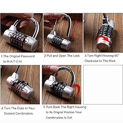 Gym Locker Lock,5 Letter Word Lock,5 Digit