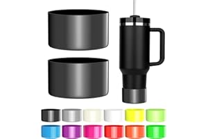 PICCIRCUIT 2PCS Silicone Glitter Neon Stanley Cup & Hydroflask Boot Protectors - 12-24oz & 20-40oz, Avoid Scratches & Noise