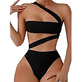 Lilosy Sexy Cutout Tube High Waist Bandeau Bathing One Piecce Swimsuit