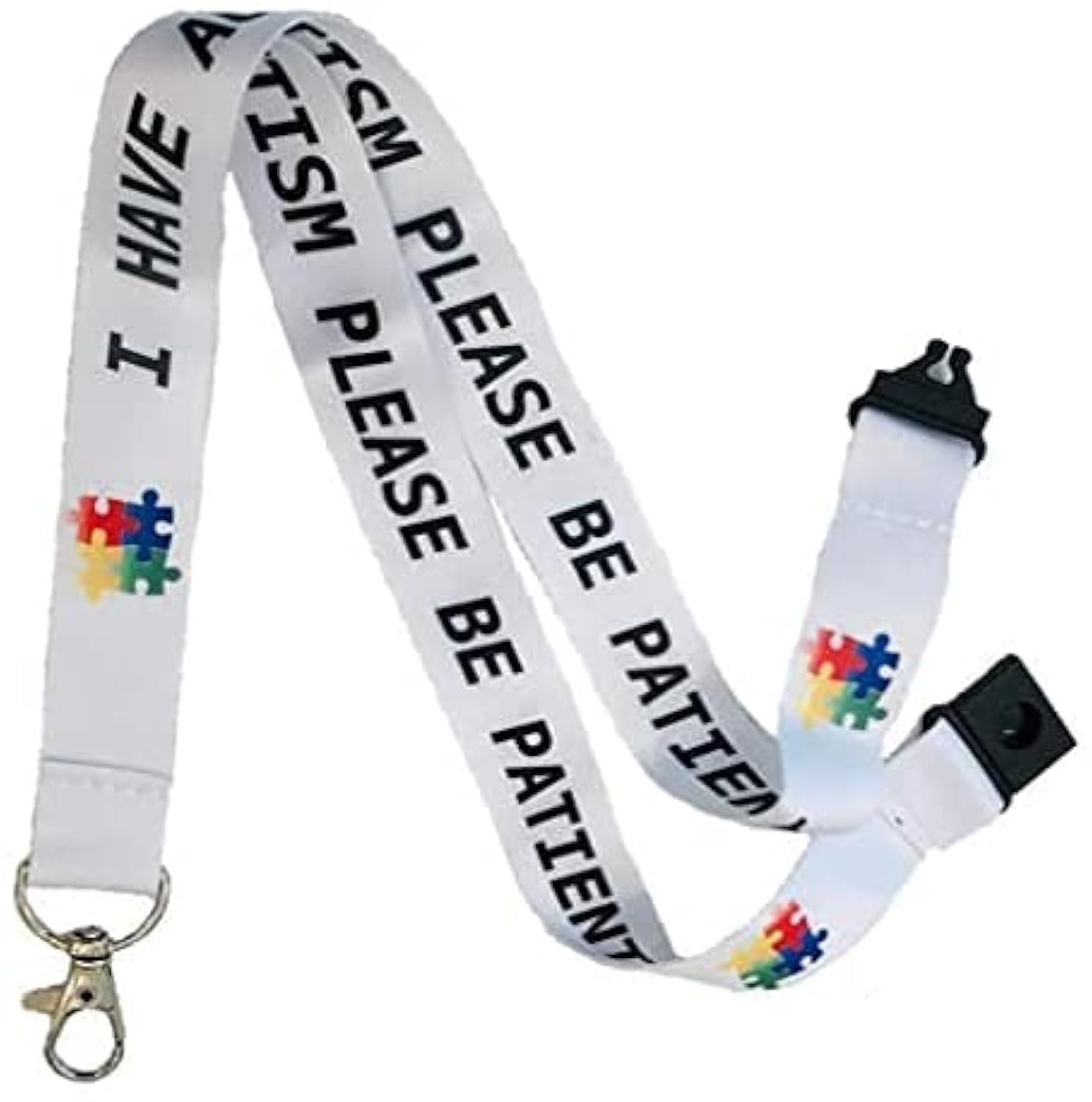 Autism Awareness - I Have Autism Please Be Patient i Have Autism - Neck Lanyard with Safety Break Away - Child & Adult Size (Children's Size)