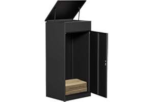 LAYBURST Package Delivery Boxes for Outside,Oversized 19.7 * 16.1 * 41.3 inches Porch Box for Packages with Coded Lock,Large Space, Waterproof,Cold-Rolled Steel Package Lock Box, Curbside