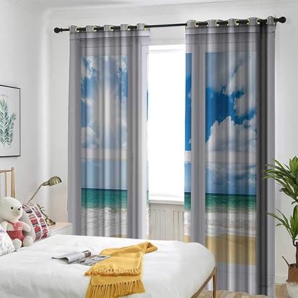 Amazon Com One1love Beach Grommet Curtain Beach House Window