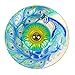 Teamson Home Handpainted Peacock Fusion Glass Solar Birdbath Bowl Feeder with LED Light for Outdoor Patio Garden Backyard Decking, 21 Inch Height, Blue/Green