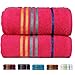Casa Copenhagen Exotic Cotton Medium size (24 inches by 47 inches) 475 GSM 2 Pack Designer Bath Towels Set - Hot Pink
