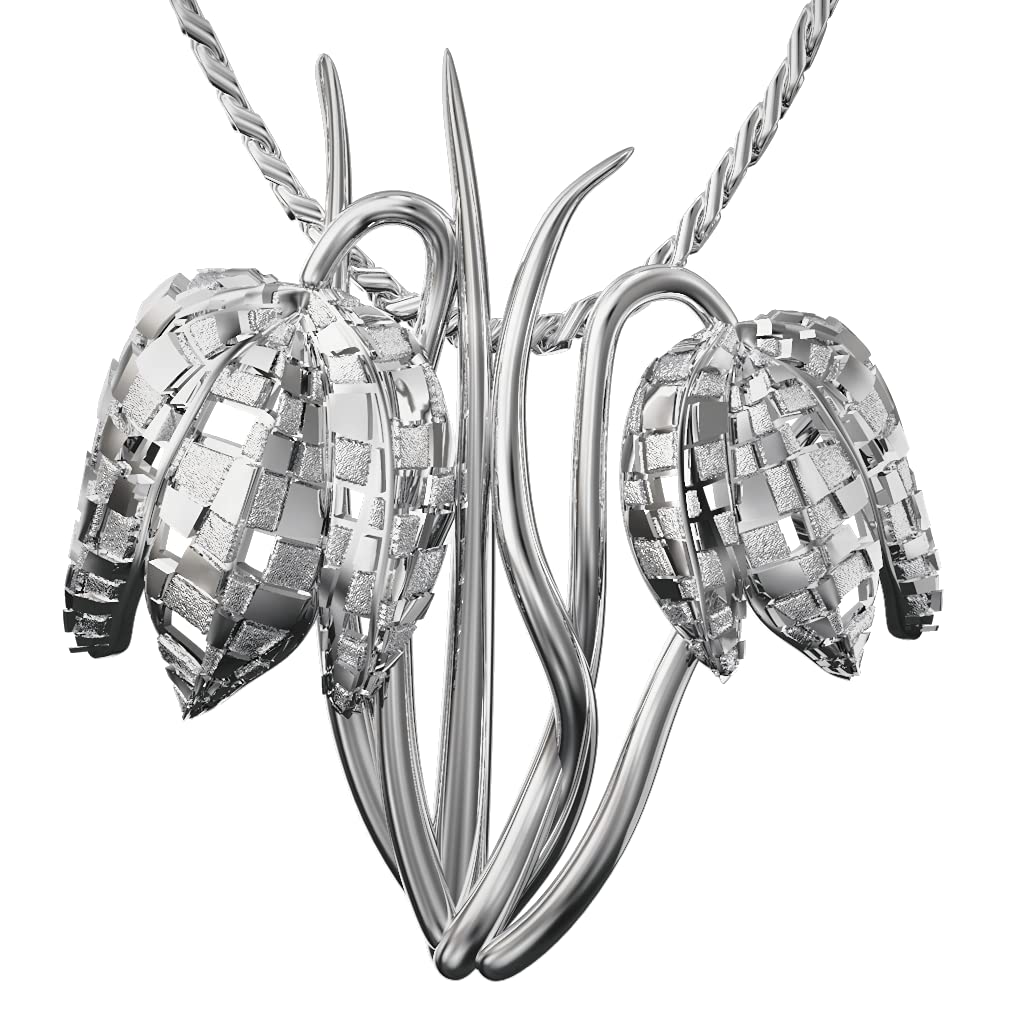 Cairn 925 Sterling silver Charles Rennie Mackintosh pendant necklace with 18" silver chain for women. Jewellery gift box included. Fritillaria 460