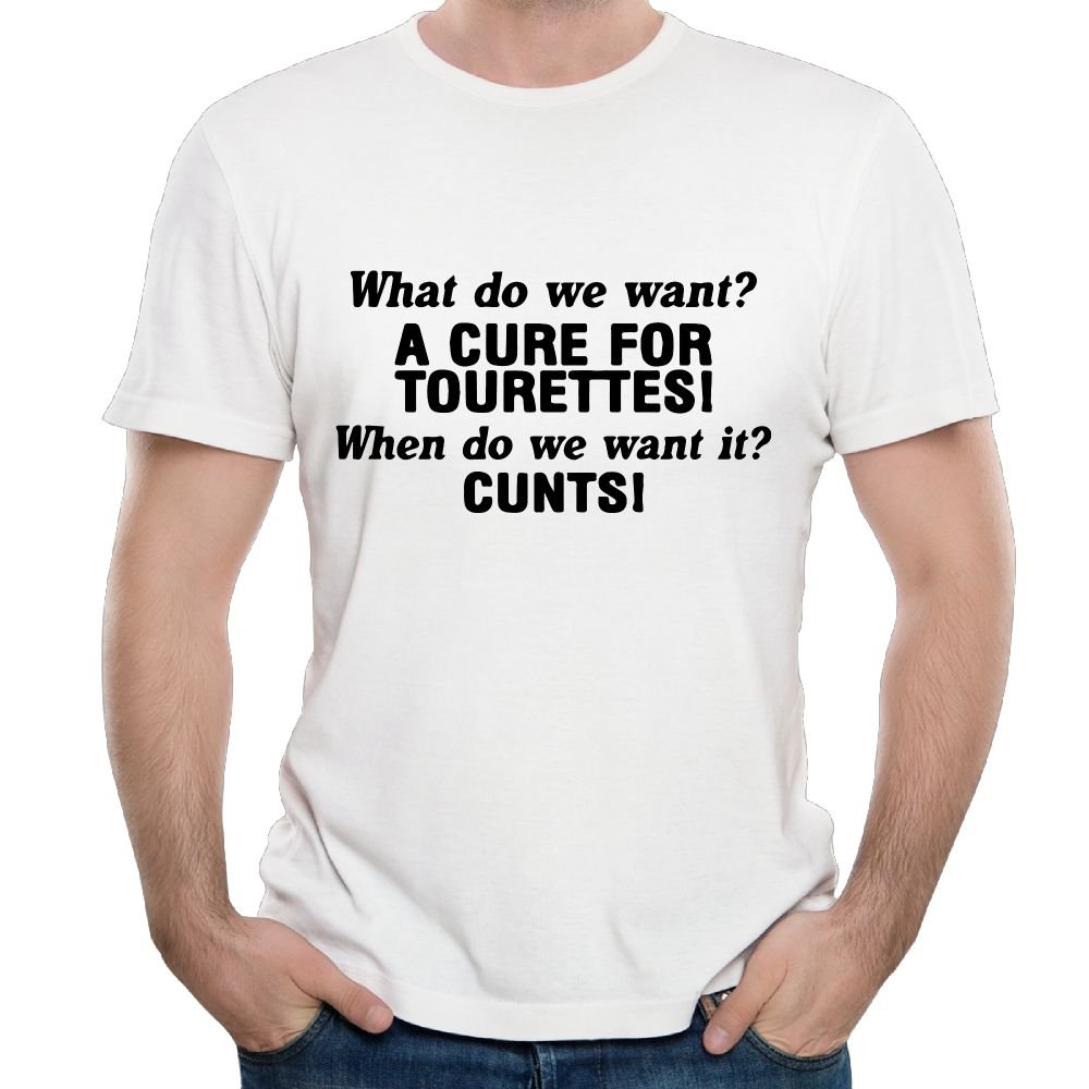 What Do We Want A Cure For Tourettes Casual Style Hiking Tee Short Sleeve Shirts
