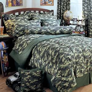 Amazon.com: Boys Green Camo Bedding Sets - Comforter Set - Full : Home ...