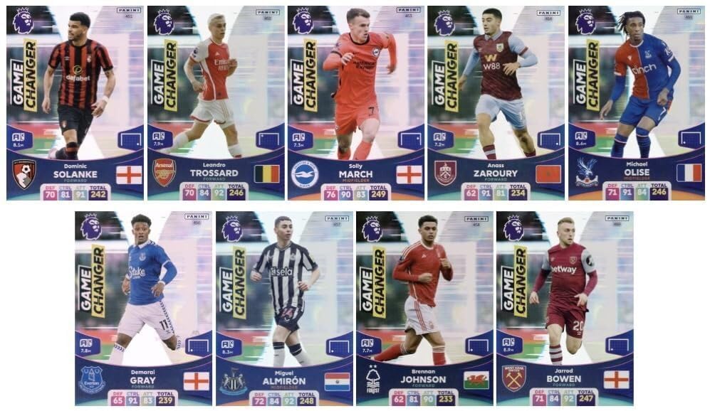 Panini Premier League 2023 2024 Game Changer Trading Card Full Set
