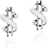 AeraVida Trendy Dollar Sign .925 Sterling Silver Stud Earring | Minimalist Sterling Silver Stud Earring for women | Dollar Sign Stud Earrings | Chic Stud Earrings