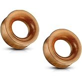 Pierced Owl - Concave Hollow Saddle Fit Organic Saba Wood Tunnel Plugs, Sold as a Pair