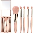 IRYCSSCE Travel Makeup Brush Set, travel make up brushes sets mini eye shadow kits small size eyeshadow case eyes makup brushed makeuo soft brushs basic cosmetic profesional tools (Apricot)