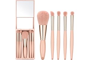 IRYCSSCE Travel Makeup Brush Set, travel make up brushes sets mini eye shadow kits small size eyeshadow case eyes makup brushed makeuo soft brushs basic cosmetic profesional tools (Apricot)