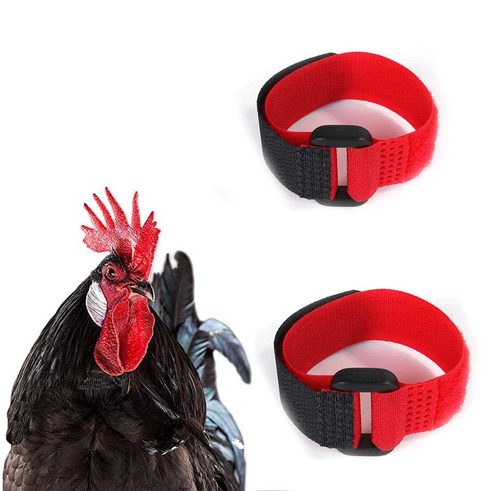 N / A 2PCS No Crow Rooster Collar Anti-Hook Chicken Collar Noise Free Neckband Collars for Chicken, Ducks, Goose (Upgraded B, Red)
