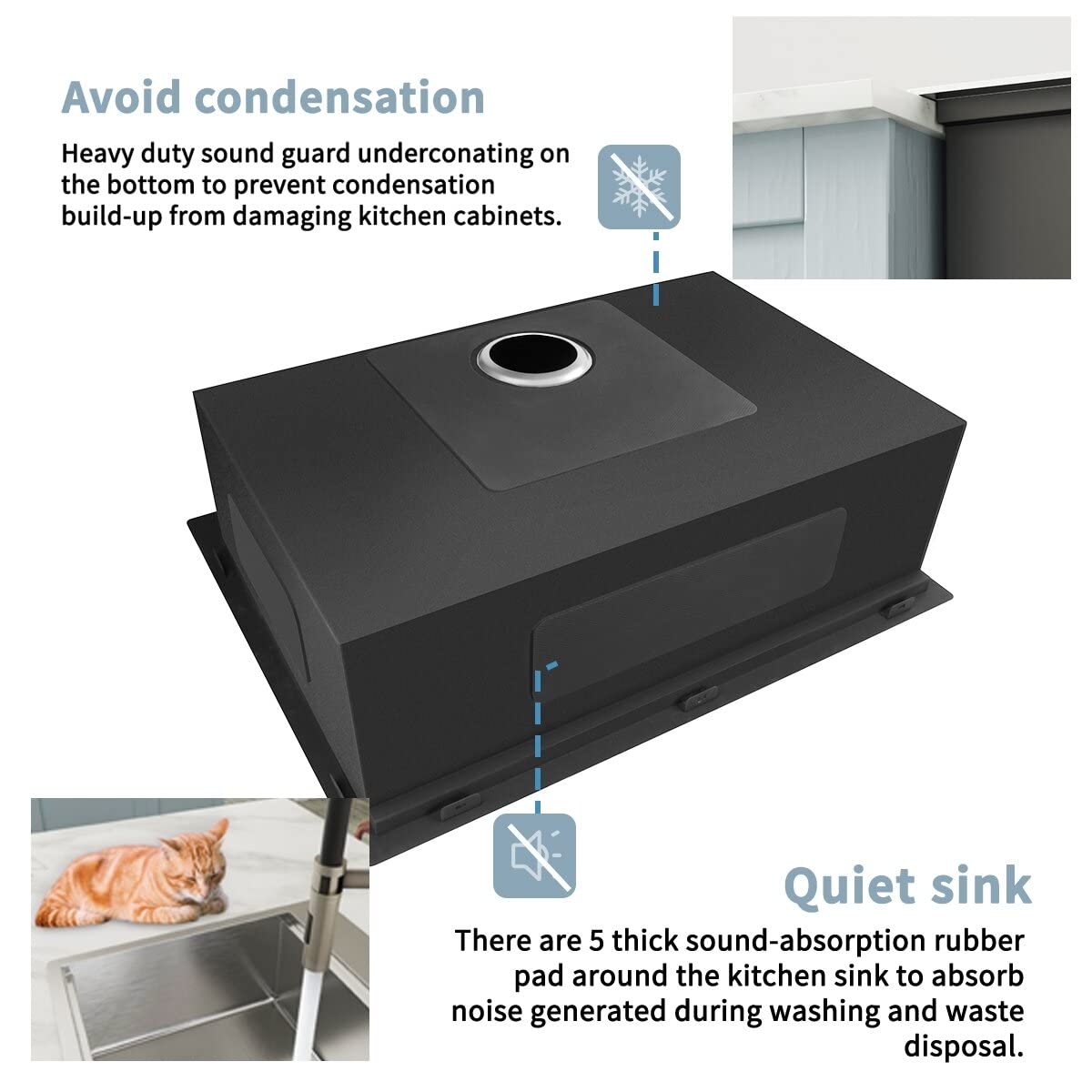 33 x 22 inch Drop In Kitchen Sink, HausinLuck SUS304 Stainless Steel Drop In Workstation Ledge Sinks Topmount Sink 18 Gauge, Handmade Over Counter Large Single Bowl Sink with Accessories (Pack of 5)